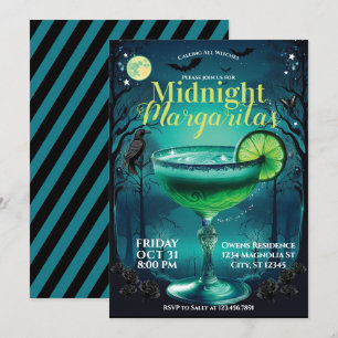 Margarita's bij middernacht cocktail party uitnodi kaart