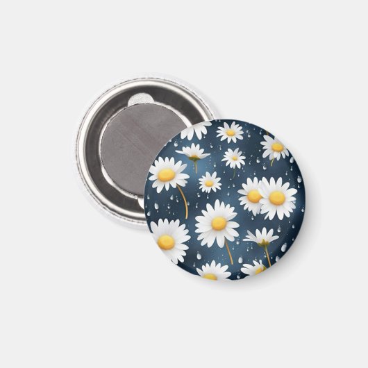 MARGARITAS BLANCA FONDO AZUL MAGNEET (Voorkant / Achterkant)