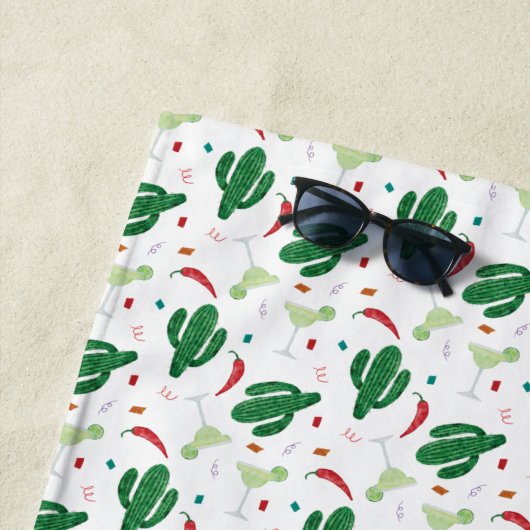 Margaritas, Chili Peppers en Cactus Fiesta Strandlaken (In situ)