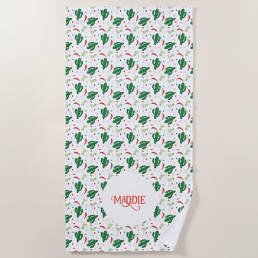 Margaritas, Chili Peppers en Cactus Fiesta Strandlaken (Voorkant)