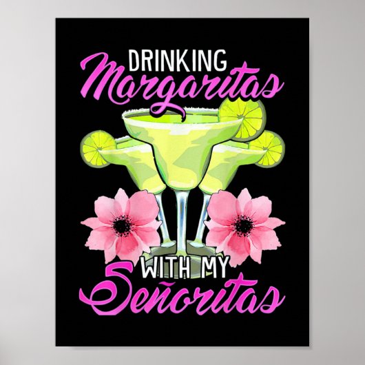 Margaritas drink met mijn Senoritas Poster (Voorkant)