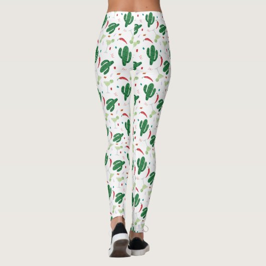 Margaritas en Chili Peppers Fiesta Theme Leggings (Achterkant)