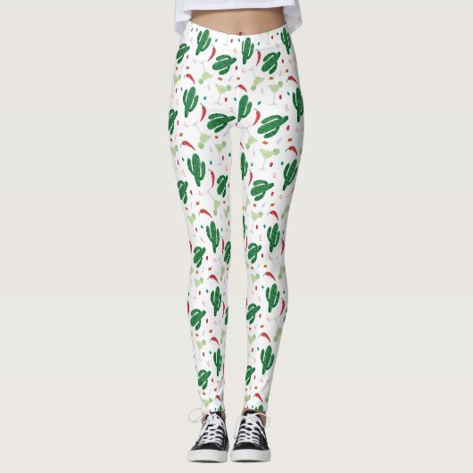 Margaritas en Chili Peppers Fiesta Theme Leggings (Voorkant)