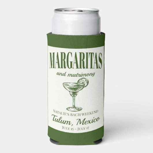 Margaritas en het huwelijk sociale cocktail route seltzer blikjeskoeler (Seltzer Achterkant)
