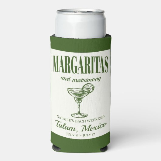 Margaritas en het huwelijk sociale cocktail route seltzer blikjeskoeler (Seltzer Voorkant)