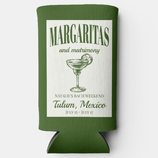 Margaritas en het huwelijk sociale cocktail route seltzer blikjeskoeler (Voorkant)