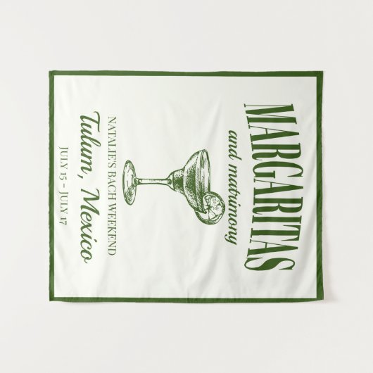 Margaritas en het huwelijk sociale cocktail route wandkleed (Voorkant (horizontaal))