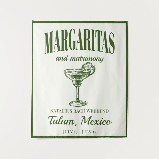Margaritas en het huwelijk sociale cocktail route wandkleed (Voorkant)