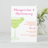 Margaritas En Huwelijk Bachelorette Weekend Kaart (Staand voorkant)