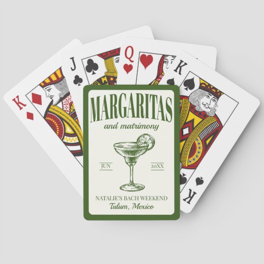 Margarita's en Huwelijk Gepersonaliseerde Bachelor Pokerkaarten (Achterkant)