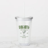 Margaritas En Huwelijk Gepersonaliseerde Bachelore Acryl Drinkbeker (Voorkant)