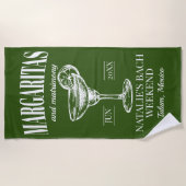 Margaritas En Huwelijk Gepersonaliseerde Bachelore Strandlaken (Voorkant)