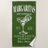Margaritas En Huwelijk Gepersonaliseerde Bachelore Strandlaken (Voorkant)