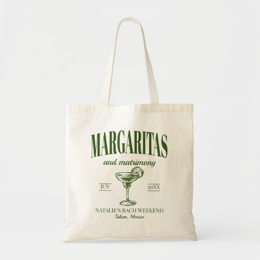 Margaritas En Huwelijk Gepersonaliseerde Bachelore Tote Bag (Voorkant)