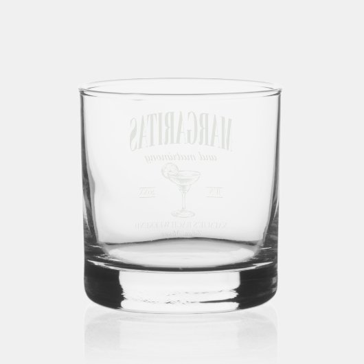 Margaritas En Huwelijk Gepersonaliseerde Bachelore Whisky Glas (Achterkant)