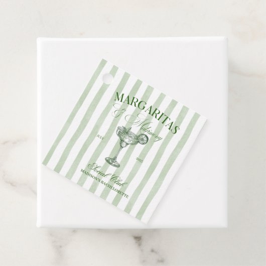 Margarita's en Huwelijk Gestreepte vrijgezellenfee Bedankjes Labels (In situ)