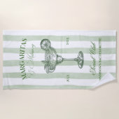 Margarita's en Huwelijk Gestreepte vrijgezellenfee Strandlaken (Voorkant)