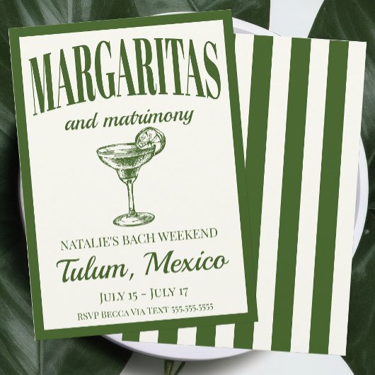 Margaritas En Huwelijk Luxe Sociale Cocktail Kaart