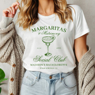 Margaritas en huwelijksbachelorette t-shirt
