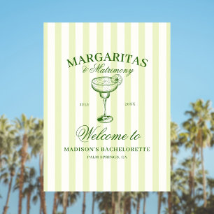 Margaritas en huwelijksbachelorette Welkom Poster