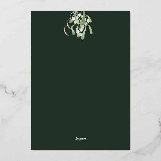 Margaritas en Mistletoe Cocktail Party Gold Folie Uitnodiging (Achterkant)