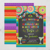 Margaritas en Mistletoe Holiday Party uitnodiging (Voorkant / Achterkant)