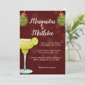 Margarita's en Mistletoe Kerstfeest Cocktails Kaart (Staand voorkant)