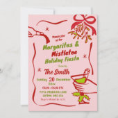 Margaritas en Mistletoe Kerstfeest Kaart (Voorkant)