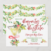 Margaritas en Mistletoe Kerstfeest uitnodigen Kaart (Voorkant / Achterkant)