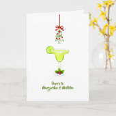 Margaritas en Mistletoe-kerstgroet Kaart (Gele Bloem)