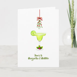 Margaritas en Mistletoe-kerstgroet Kaart
