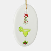 Margaritas en Mistletoe Kerstmis Keramisch Ornament (Rechts)
