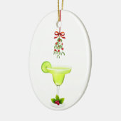 Margaritas en Mistletoe Kerstmis Keramisch Ornament (Links)