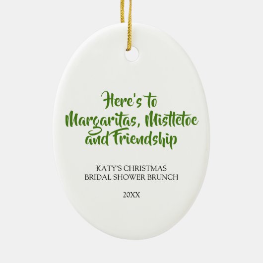 Margaritas en Mistletoe Kerstmis Keramisch Ornament (Achterkant)