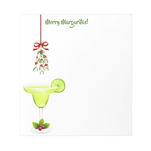 Margaritas en Mistletoe Kerstmis Notitieblok (Voorkant)