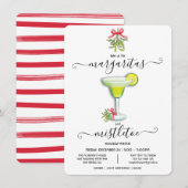 Margaritas en Mistletoe Kerstparty Fiesta Kaart (Voorkant / Achterkant)