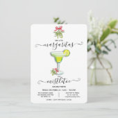 Margaritas en Mistletoe Kerstparty Fiesta Kaart (Staand voorkant)