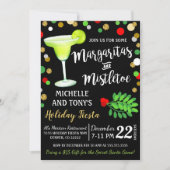 Margarita's en Mistletoe kerstuitnodiging Kaart (Voorkant)