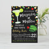 Margarita's en Mistletoe kerstuitnodiging Kaart (Staand voorkant)