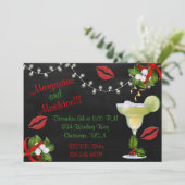 Margaritas en Mistletoe Lights Party Invite Kaart (Staand voorkant)