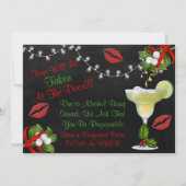 Margaritas en Mistletoe Lights Party Invite Kaart (Achterkant)