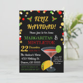Margaritas en Mistletoe Party Invitation Kaart (Staand voorkant)