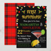 Margaritas en Mistletoe Party Invitation Kaart (Voorkant / Achterkant)