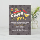 Margaritas en More Cinco de Mayo Invitation Kaart (Staand voorkant)