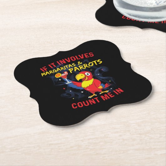 Margaritas en Parrots Kartonnen Onderzetters (Gekanteld)