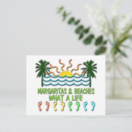 Margaritas en stranden briefkaart (Staand voorkant)