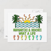 Margaritas en stranden briefkaart (Voorkant / Achterkant)
