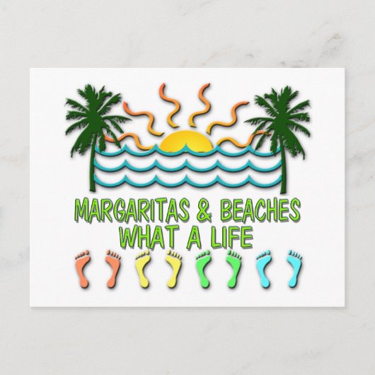 Margaritas en stranden briefkaart (Voorkant)