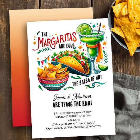 Margaritas en Tacos Leuke kleurrijke verlovingsfee Kaart