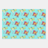 Margaritas en Tacos Roze en Blauw Verjaardag Inpakpapier Vel (Voorkant 3)